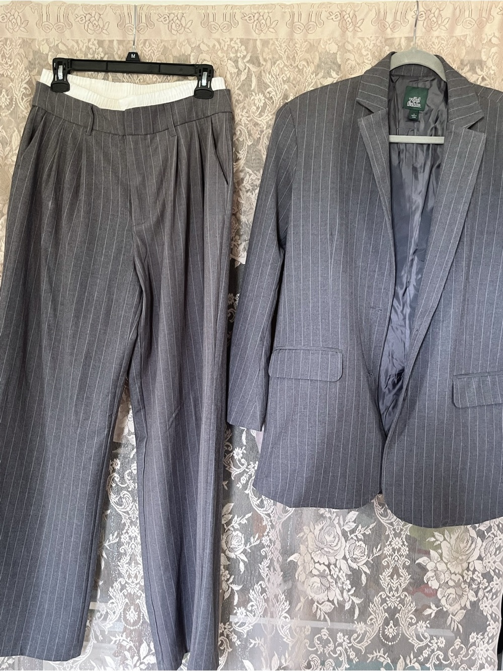 wild fable Gray Pinstripe Two-Piece Suit Jacket & Trousers